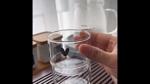 Nexlent Transparent Smile and Love Glass Cup 300ml Heat Resistant