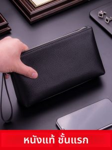 กระเป๋าหนังแท้ขนาดเล็กสำหรับผู้ชาย กระเป๋าถือแบบหนังแท้ 2024 กระเป๋าใส่โทรศัพท์มือถือแบบมีซิป กระเป๋าสะพายไหล่แบบลำลอง กระเป๋าสะพายข้างแบบลำลอง