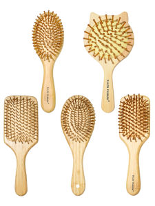 Bamboo Hair Brush - Natural Wooden Anti-Static Comb & Scalp Massager Air Cushion Design for Detangling (Women/Men)