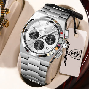 POEDAGAR Luxury Man Wristwatch Sport Chronograph Date Stainless Steel Men Watch Waterproof Luminous Fashion Quartz Mens Watches