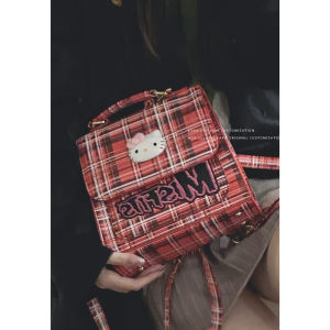 Millennial KT Cat Plaid Backpack: A Stylish & Comfortable Crossbody Bag