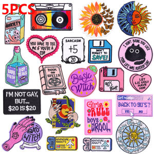 5PCS/Lots Cartoon Embroidered Patch For Clothes Jeans Badges Iron On Patches For Clothing thermoadhesive Patches On Clothes DIY