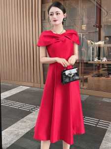 Stunningly Beautiful Light Dress Suitable for Daily Wear And Wedding Banquet Fashion High Waist A-Line Skirt Short Sleeve