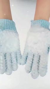 2Pcs Exfoliating Body Massage Sponge Bath Gloves Skin Bath Shower Wash Cloth Shower Scrubber Exfoliating Bath Gloves for Shower