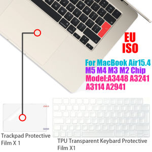 2-Pack Ultra Thin TPU Keyboard Cover+Trackpad Protector for 2026-2022 MacBook Air15" M5 M4 M3 M2 Chip A3448 A3114 A2941 A3241