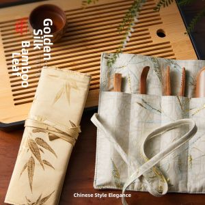 Silk Brocade Tea Accessories Organizer Bag