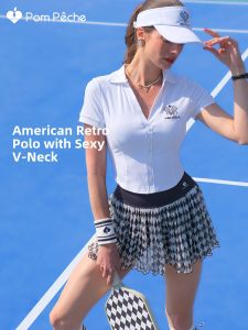 High Waist Slimming Quick-Dry Polo Neck Sport Skirt