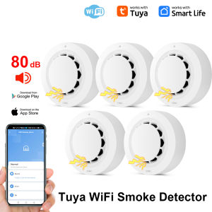 Tuya WiFi Smoke Alarm Fire Protection Smoke Detector Smoke House Combination Fire Alarm Home Security System Firefighters