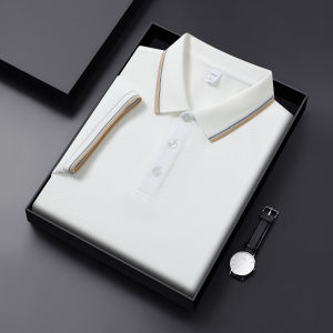 Mens Short Sleeve Polo Shirt Fashionable Design Casual Versatile Basic Fit Summer Breathable Cotton Urban Style T-Shirt