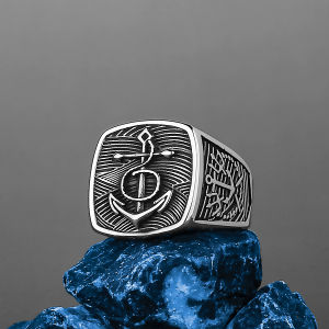 Viking Mỏ Neo Nhẫn Inox Dành Cho Nam Độc Đoán Hải Quân Phong Cách Cá Tính Thiết Kế Ban Đầu Trang Sức Kim Loại