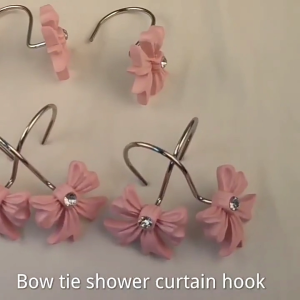 12PCS Bow Knot Shower Curtain Hooks Resin Curtain Hooks Bedroom Hangers Accessories For Girls Room