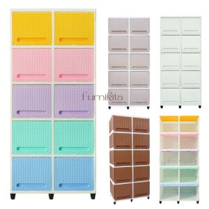 LEMARI PLASTIK CLUB FLIP SUSUN 5 DOUBLE DCFR RAK SERBAGUNA [CLBBOX]