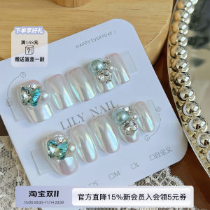 Lilynail Qingci Butterfly Dream Summer Short Handmade Wedding Nail Art Stickers Wearable False Nails Any Skin Type