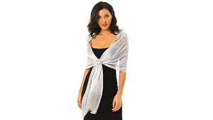 Gold/Silver Shawl Elegant Wedding Shawl 50*170CM Ladies Fringed Edge Gold Silver Party Evening Dress Shawl