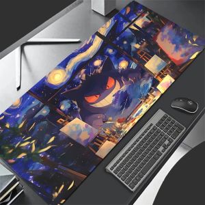 Bandai | Mouse Pad Large Anime Gaming Accessories Computer G-gengar Gamer Keyboard Pad P-pokemonS Mouse Mat Desk XXL Mousepad For Gift