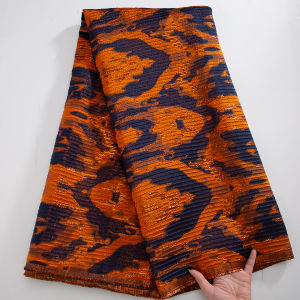 African Jacquard Lace Fabric - Embroidered Brocade Lace For Bridal Evening Dresses Premium 5Yards Textile