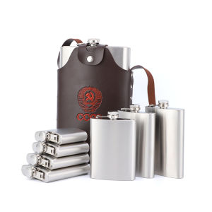 ขวดเหล็กสแตนเลสน้ำสำหรับการตั้งแคมป์กลางแจ้งสแตนเลส304หนาหลายขนาด: 7ออนซ์32ออนซ์64ออนซ์ขวดน้ำแบบพกพา