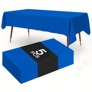 183×137cm Navy Blue Tablecloth Disposable Plastic Table Cover for Wedding Birthday Banquet Restaurant Festival Party Supplies