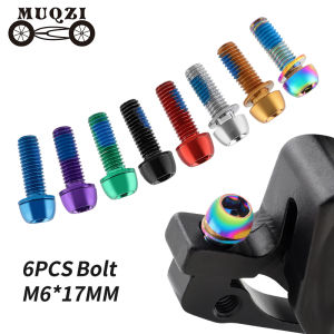 MUQZI 6pcs M6x17mm Disc Brake Caliper Bolts Bike Stem Bolt MTB Crank Arm Screw With Washer Bicycle Parts