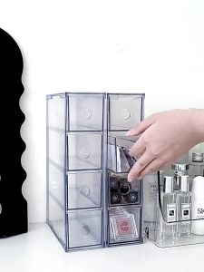 【D227】 Kotak Penyimpanan Berlapis Transparan Kreatif Desktop Organizer Box Stationery Jewelry Display Box Supplies