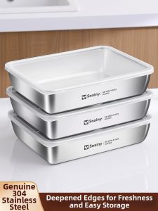 CHUANGSHUNFU | 304 Stainless Steel Food Grade Lidded Rectangular Tray