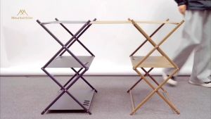 ชั้นวางของอลูมิเนียมแท้ & ชั้นวางของแค้มปิ้ง พับเก็บได้ Camping Shelf พร้อมถุงจัดเก็บ อุปกรณ์แคมป์ปิ้ง Mountainhiker