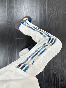 Retro American Hiphop Mens Straight Leg Stripe Sports Pants Autumn High Sensation Cool And Handsome Trousers Cotton Polyester