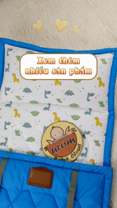 [HỎA TỐC 4H] Bộ nệm gối gấp gọn 2 trong 1 cotton chần bông mềm êm size 60x130cm cho bé đi học mầm non mẫu giáo nhà trẻ Urombaby