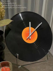 Retro Vinyl Record Clock Silent Hanging Wall Clock DIY Simple Creative Living Room Decorations Sunset Clock Tabletop Ornament