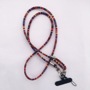 Durable Solid Cotton Mobile Phone Lanyard Adjustable Length round Bar Fabric Double Buckle for Camera Small Bag Accessories