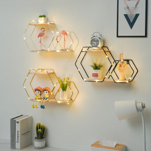 Scandinavian Ins Milk Tea Shop Wall Decorations Storage Rack Dining Room Wall Hanging Punch-Free Living Room Room Iron Shelf