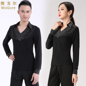 Mens And Womens Latin Dance Performance Clothing Adult National Standard Social Dance Top Long Sleeve