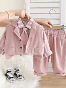 Boys Birthday Performance Suit Set Baby Spring Autumn Cotton Blend Fabric British Style Small Suit Child Outfit Boys Clothes