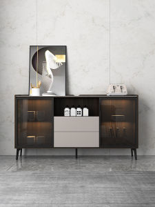 Modern Minimalist Luxury Rock Plate Dining Sideboard Integrated against the Wall Home Use Small Apartment Entrance Cabinet