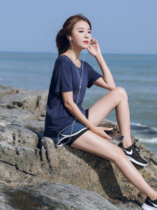 ชุดโยคะฤดูร้อนสำหรับผู้หญิงไซส์ใหญ่ ชุดออกกำลังกาย วิ่ง ลดน้ำหนัก กระโปรงสั้น แขนสั้น ผ้าโพลีเอสเตอร์ ฤดูใบไม้ผลิและฤดูร้อน