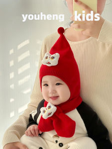 Mũ Len Trẻ Em Màu Đỏ Cho Tiệc Tùng Tuổi Một Mũ Cho Bé Trai Và Bé Gái Quần Áo Trẻ Em Mùa Thu Đông Quần Áo Trẻ Em Tagkita