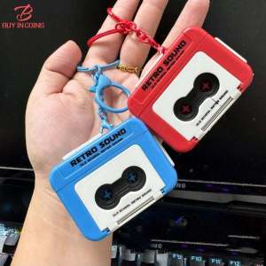 BC Mini Retro Recorder Keychain 60 Seconds Recording Music Box Pendant Valentines Day Birthday Gift For Girlfriend Friends