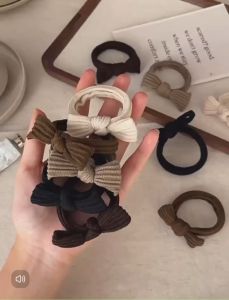 Set 5 Dây cột tóc Doudou Scrunchies Dây buộc tóc Cột tóc bé gái xinh xắn phong cách Hàn Quốc PJ021