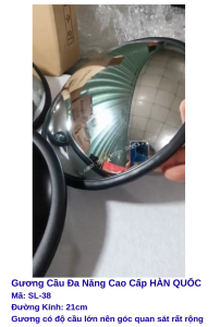 Gương Cầu Đa Năng Cao Cấp HÀN QUỐC Size 21cm Gương Có Độ Cầu Lớn - Góc quan sát rất rộng Mã SL-38