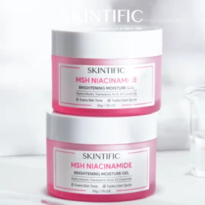 Skintific 80g MSH Niacinamide Brightening Gel Moisturizer Visible Brightening in 14 Days Even Skin Tone Reduce Hyperpigmentation Cooling Lightweight Non‑Greasy Daily Face Moisturizer