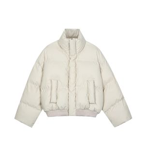 Bwka American Retro Short Stand-up Collar Cotton-Padded Coat Female Male Winter Fancy Thickened Warm and Loose Black Bread Coat