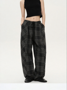 PSO Brand | Vintage Plaid Wide Leg Pants Loose Fit