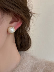 French Cotton Bun Pearl Stud Earrings Womens Luxury Vintage New 2025 Versatile Elegant Ear Jewelry Pair  out