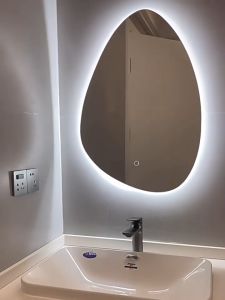 -SG Seller-READY STOCK Smart LED bathroom mirror/Water Drop Bathroom Mirror/Irregular Mirror/Frameless Touch Bathroom