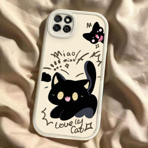 Cute Scared Cat Design Phone Case for Honor Play 20 Series Silicone Protective Cover Anti-Fall Full Edge Protection Men Women