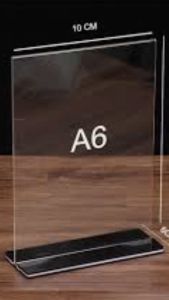 Menu Mica Nam Châm A6 Đế Dày 11mm KT: 100x150mm T-806 (Loại Dọc)Hiển thị hai mặt cho quảng cáo