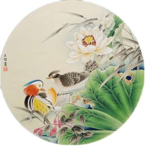 Beginner Chinese Painting Course Sketch Lotus And Duck Direct Coloring Traditional Art Study Material by Li Ping Tang