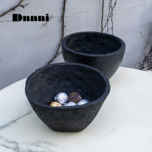 Dnnni Philippines imported black deep bowl wabi sabi style ornament paper creative decoration bowl home villa desktop