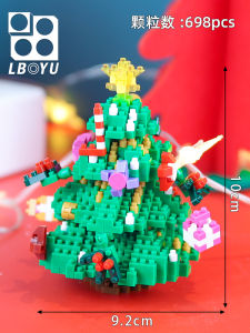 Hạt Mini Trung Quốc Khối Xây Dựng Giáo Dục Đồ Chơi Lắp Ráp Cho Bé Gái Quà Tặng Giáng Sinh Cây Giáng Sinh Xếp Hình Thông Minh Playset