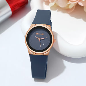 Ladies Watch Simple and Stylish Silicone Tape Roman Disc with Calendar Quartz Watch